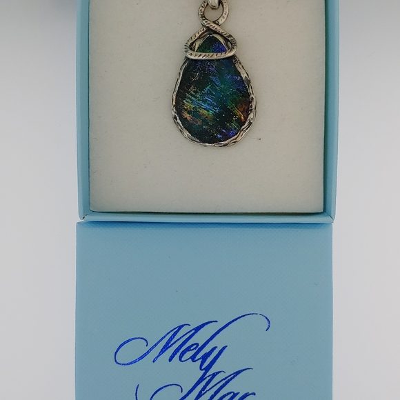 Sterling Silver Roman Glass One of a Kind Necklace - Picture 3 of 4